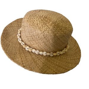 Summer Hat With Shell Trim Lightweight Wide Brim
